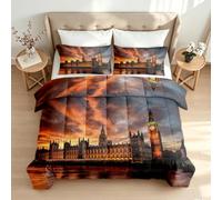 VULORA Coverless Duvet Single Clock Tower Comforter Set Summer
