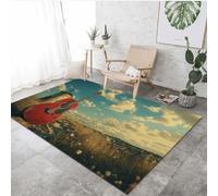 VULORA Guitar Rug 3D, Interesting The Fields Area Rug 50x80cm Non-Slip Washable Living Room Carpet Soft Floor Mat for Bedroom Dining Room Kitchen Entryway Hallway Parties Home Decor 2Q2240