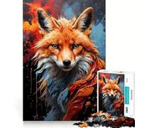 Vulpine Majesty Red Fox Jigsaw Puzzles for Adults 1000 Think Boost Game Precise Interlock Structure Easy to Learn Family Enjoyment (38x52cm)