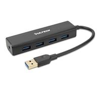 VulTech HU-04USB3 USB 3.0 Hub 4 Ports SuperSpeed High Speed 5Gbps USB Power Supply Compact Design for PC, Laptop, MacBook, Plug & Play