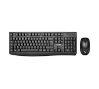 Vultech KM-821W 2.4GHz Wireless Keyboard and Mouse Kit, Ergonomic Design, Italian Layout, Numeric Keypad, Silent Keys, for PC/Laptop, Black. Compatible with Windows, Linux