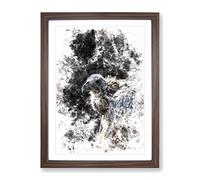 Vulture Bird Watercolour Modern Framed Print | A3 Walnut Framed Wall Art | Ready to Hang | Modern Historical Picture | Living Room Bedroom Lounge Office