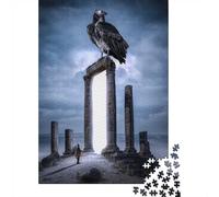 Vulture on Ancient Ruins with Figure Jigsaw Puzzle for Adults, 1000 Pieces, 52x38cm/1000pcs, Relaxing Indoor Activity, Evening Leisure And Puzzle Lovers