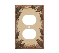 Vultures Duplex Outlet Covers Wall Plate, Rustic Vintage Rope Desert None Brown Plastic Standard Size Wall Plates for Electrical Outlets for Home Living Room Bedroom Bathroom Decor