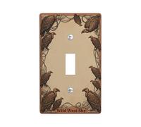 Vultures Single Light Switch Cover Plate, Rustic Vintage Rope Desert None Brown Plastic Standard Size Switch Plate Decorative for Home Living Room Bedroom Bathroom Decor (Single)