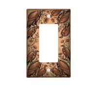 Vultures Single Rocker Light Switch Cover, Vintage Nature-Inspired Flowers Leaves Fall Brown Plastic Standard Size Accents Wall Switch Plates for Home Living Room New Apartment Decor