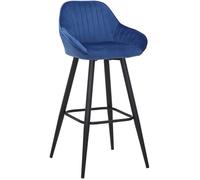 Vulune Bar Stool Matt Velvet Seat - Blue netfurniture Blue One Size