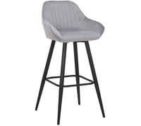 Vulune Bar Stool Matt Velvet Seat - Grey netfurniture Grey One Size