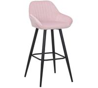 Vulune Bar Stool Matt Velvet Seat - Pink netfurniture Pink One Size