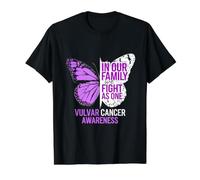 Vulvar Cancer Awareness We Fight As ONe Lavender Ribbon Value Graphic T-Shirt, Men, Black, M