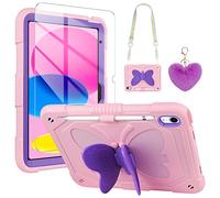 Vunake Case for Samsung Galaxy Tab A9 Plus/ A9 + 11 Inch 2023 for Kids Girls Full Body Heavy Duty Shockproof Cover with Screen Protector,Butterfly Kickstand,Lanyard,Keychain for Galaxy Tab A9 Plus
