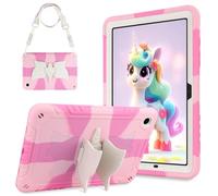 Vunake for Galaxy Tab A9 Plus Case 11 Inch 2023 for Kids Girls Heavy Duty Shockproof Cover with Unicorn Stand & Shoulder Strap Cute Cases for Samsung Galaxy Tab A9+ Case Pink