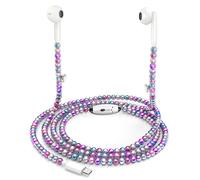 Vunake USB C Headphones for iPhone 16 Beaded Wired Type C In Ear Headphones HiFi Stereo Earphones with Magnetic Buckle Microphone and Volume Control for Phone 16/15 Samsung Galaxy S25/S24 iPad Purple