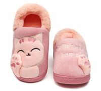 Vunavueya Womens Winter Slipper Shoes Mens Plush Warm Slippers Ladies Slip-On Fur Lined Anti-Slip Indoor House Slippers Shoes Pink Rose 4/5 UK_38-39 CN