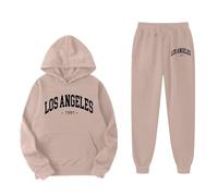 Vuncio Clothing Set Kids Girls Tracksuit 2 Piece Trousers and Sweatshirts Hoodies Long Sleeve for Girls Winter Comfy Loose Fashion Cute School Casual Athletic Age 1-9 Years (Khaki, 1-2 Years)