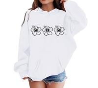 Vuncio Hooded Sweatshirt Kids Girls Age 2-13 Years Trendy Graphic Spring Winter Long Sleeve Pullover Hoody Tops Teen Girls Loose Comfy School Casual Jogging Running Tops (White, 12-13 Years)