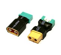 VUNIVERSUM 2x Premium Adaptor Set, MPX 6P to XT60 Female, 6.5g, Gold Connectors, Reverse Polarity Proof, High Conductivity Battery Adapter Cable for Multiplex Lipo