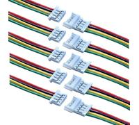 VUNIVERSUM Micro JST SH 1.25 1.25 mm 4 Pin Male Female Connector Socket Coupling 15 cm 28AWG PVC Cable (1.25 mm 4Pin) 5 x Pairs