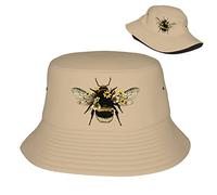 VunKo Boho Bucket Hats for Women Summer Sun Beach Travel Cap Men Bucket Hat, Bee Fluffy, One size
