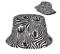 VunKo Boho Bucket Hats for Women Summer Sun Beach Travel Cap Men Bucket Hat, Zebra Couple, One size
