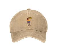 VunKo Frog Lazy Vintage Distressed Adjustable Washed Denim Low Profile Mens Dad Trucker Hat Baseball Ball Cap for Men, Natural, One Size