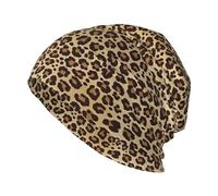VunKo Print Slouchy Beanie Chemo Knit Casual Hat Cancer Headwear Knitted Hats Thin Skull Cap for Men Women, Animal Leopard Cheetah Print Brown, One size