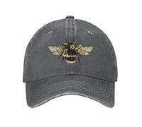 VunKo Vintage Washed Distressed Adjustable Bee Bee Womens Denim Baseball Cap Mom Trucker Hat Cap for Women Unisex, Deep Heather Bee Cute Bee, One Size