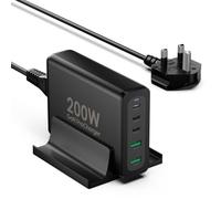 VUOHOEG 200W USB C Charger Plug 5 Ports GaN PD Desktop USB C Charging Station Power Adapter Compatible with MacBook Pro/Air, Dell, iPhone 15/14, Galaxy S23, Switch, Huawei and more