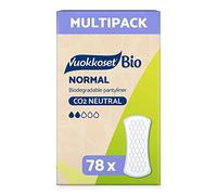 Vuokkoset Bio Eco Pantyliner Biodegradable Thin 6.1 Inch 78 pcs | Sensitive Skin, Organic Cotton, Free of Dyes, Fragrances & Chlorine, Eco-Friendly, Absorbent Core