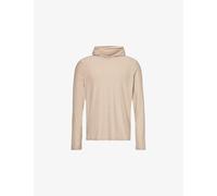 Vuori Mens Toast Heather Strato Tech Brand-patch Regular-fit Stretch-woven Hoody S