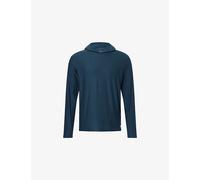 Vuori Mens Vuori Strato Tech Logo-Patch Stretch-Jersey Hoodie Navy Heather XL