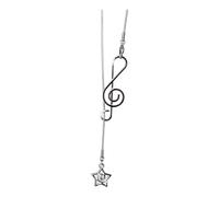 VURAYAYI Unique Spirals Note Star Pendant Necklace, Adjustable Chain