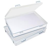 Vurixfo 2 Pack Clear A4 Storage Box, Plastic A4 File Box with Lid Portable Project Case Clear Multi-Purpose Document Case Paper Storage for Craft, Document, Magazine, Art Supplies