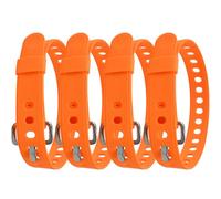 Vurixfo 4 Pcs Heavy Duty Rubber Straps, 50cm Adjustable Tie Down Straps Alternative Silicone Quick Release Ski Strap with Buckle for Bikes Ski Cargo Sports Outdoor Lashing Gear, Orange