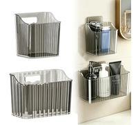 Vurixfo 4 Pcs Kitchen Cabinet Door Storage Box, Self-Adhesive Cupboard Door Storage Clear Grey Cabinet Doors Organisers Space-Saving Cabinets Organizer for Bathroom Fridge Office, 2 Sizes