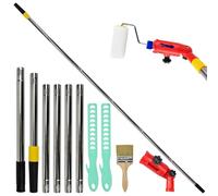 Vurixfo Multi-Angle Paint Brush Extender Extension Pole Attachments, 1.7m Extendable Paint Roller Poles Tapered Adapter with Paints Stirrer and Paints Brush fits Most Rollers Brush and Scrapers