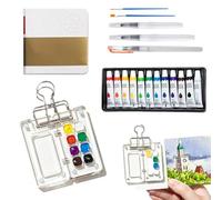 Vurlexat 12 Colors Mini Watercolor Paint Set for Travel Outside