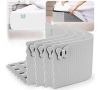 Vurlexat Bed Sheet Holder with Lock Strips, 4pcs Silicone Lock Sheet Holder Bed Sheet Corner Fastener Keep Sheets Firm & Tight Fit Any Bed, No More Loose Sheets, Easy Installation(Grey)