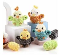 Vurlexat Crochet Kit for Beginners, Amigurumi Crochet Animal Kit Crochet Starter Kit with Step-by-Step Video Tutorials Learn to Crochet Hooks Set Knitting Kit for Kids Adults (4pcs-Bird)