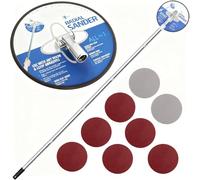 Vurlexat Drywall Pole Sander Set, 85 Inch Max Height Radial Sander with 8 Extension Poles, 360 Degree Rotation Drywall Sanders with 6pcs Red Sheets and 2pcs White Sheets for Wall Clean and Polish