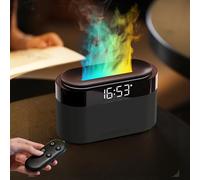 Vurlexat Essential Oil Diffuser with Time Display, 200ml Ultrasonic Aromatherapy Cool Mist Essential Oil Diffuser with Remote Control, 7 Colors Flame Aroma Diffuser for Home Bedroom Office