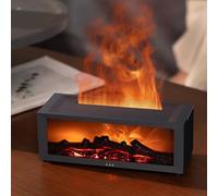 Vurlexat Fireplace Essential Oil Diffuser, 150ml Ultrasonic Aromatherapy Cool Mist Essential Oil Diffuser with Remote, 7 Colors Firelight Flame Diffuser Waterless Auto-Off for Home Bedroom Office