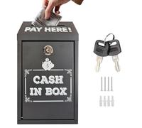 Vurlexat Wall Mounted Letter Box, Waterproof Lockable Galvanized Mail Box with 2 Keys, Heavy Duty Large Black Post Box Outside for Home & Office(26Hx14.5Wx7.5D cm)