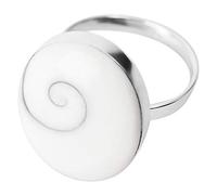 Vurmashop 925 Sterling Silver Shiva Eye Ring - Saint Lucia Stone - Large White Woman - Boho Mediterranean Hippie Jewelry - Handmade - 100% Natural, Sterling Silver, Eye of Shiva