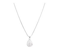 Vurmashop Saint Lucia Stone Necklace with Silver Chain - Silver Drop Necklace Eye of Shiva - Sterling Silver Pendant for Women, Silver, Stone of Saint Lucia - Eye of Shiva