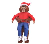 VURPOKSI Inflatable Gingerbread Man Costume Adult Xmas Inflatable Suit Gingerbread man hugging people Funny Christmas Blow Up Costume