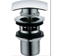 Vurtu Barkway Square Basin Waste, 40mm Diameter, Slotted, Clicker, Chrome, 978309