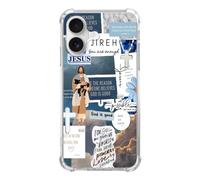 Vusbvelnot Blue Christian Aesthetic Phone Case Compatible with iPhone 17, Jesus Lamb God Phone Cover for iPhone 17, Cute TPU Bumper Phone Case
