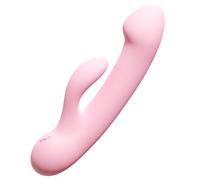 VUSH Glow Rabbit Vibrator, Pink - Medical Grade Silicone, Compact Rechargeable, Dual Motors, 10 Vibration Modes, IPX7 Waterproof, Vibrator for Women