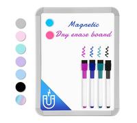 VUSIGN Small White Board Dry Erase, 22 x 28 cm Magnetic Dry Erase Board, Mini Whiteboard with Markers for Kids, Students, Fridge, Wall, Locker, Grey